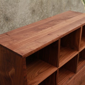 Display Cabinet, Modern Media Storage, Modern Accent Cabinet, Wood Accent Storage Cabinet Shown in Walnut image 2