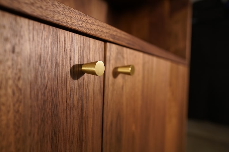 Robinson Cabinet Bookcase, Modern Bookcase, Solid wood Bookcase, Bookshelf with door cabinet shown in walnut image 6