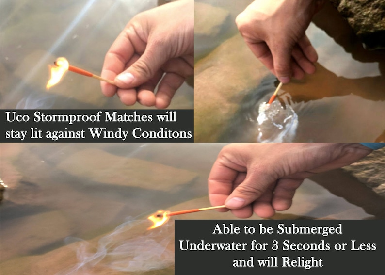 Bic Lighter Aquatabs 55ft of Fishing Line Tinder Quik 12 in 1 Survival Flashlight with UCO Stormproof Matches SurvivorCordparacord
