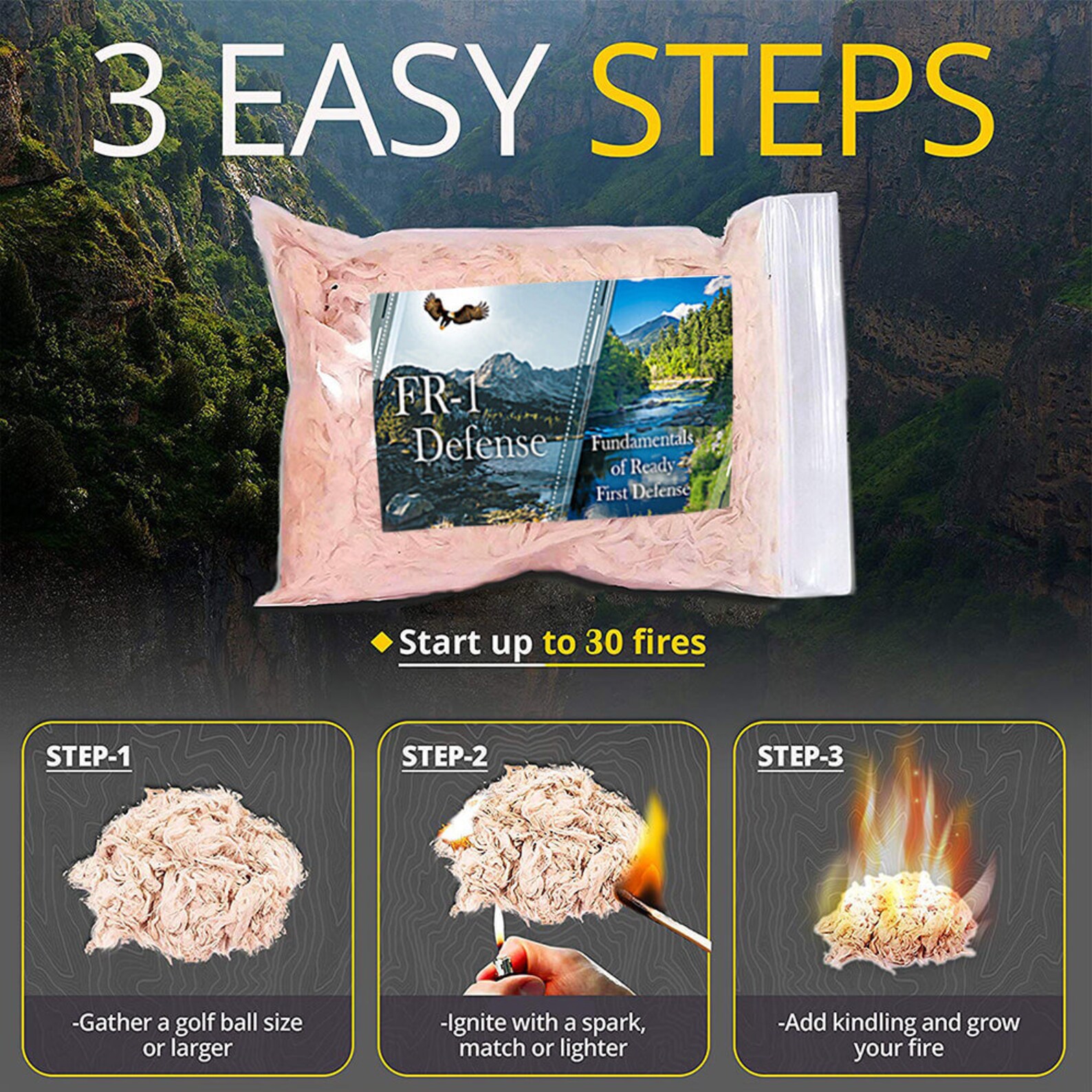 Fire Ace Tinder. Fire Starting Tinder, Survival Fire Starter, Great for