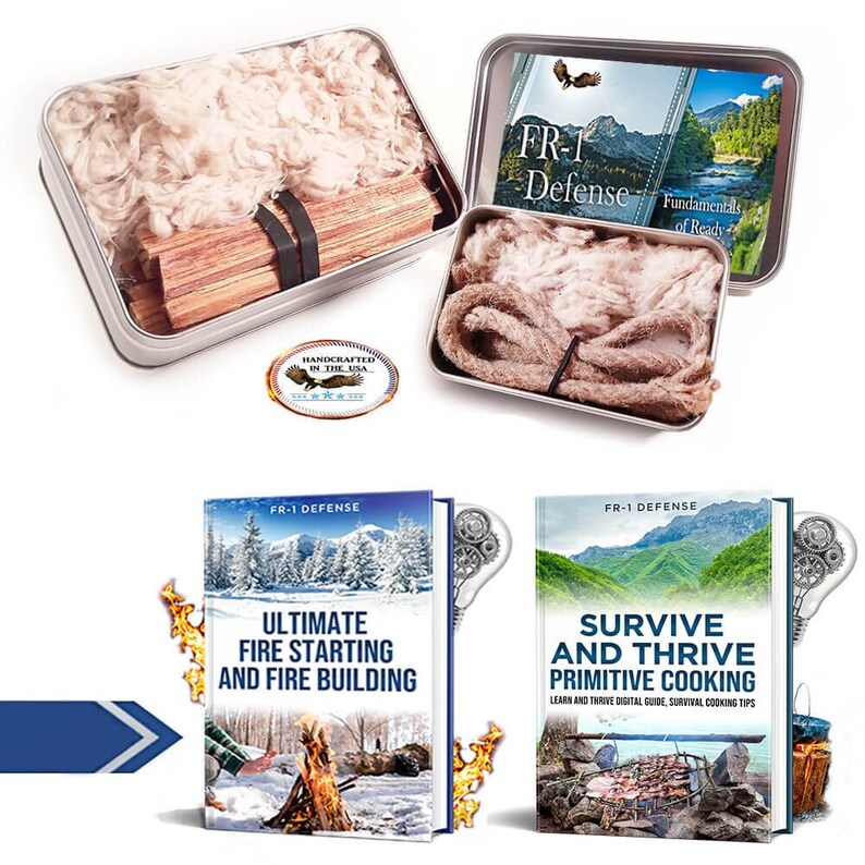 Tin Containers Fire Starter With Fatwood Tinder Wick & Fire Etsy