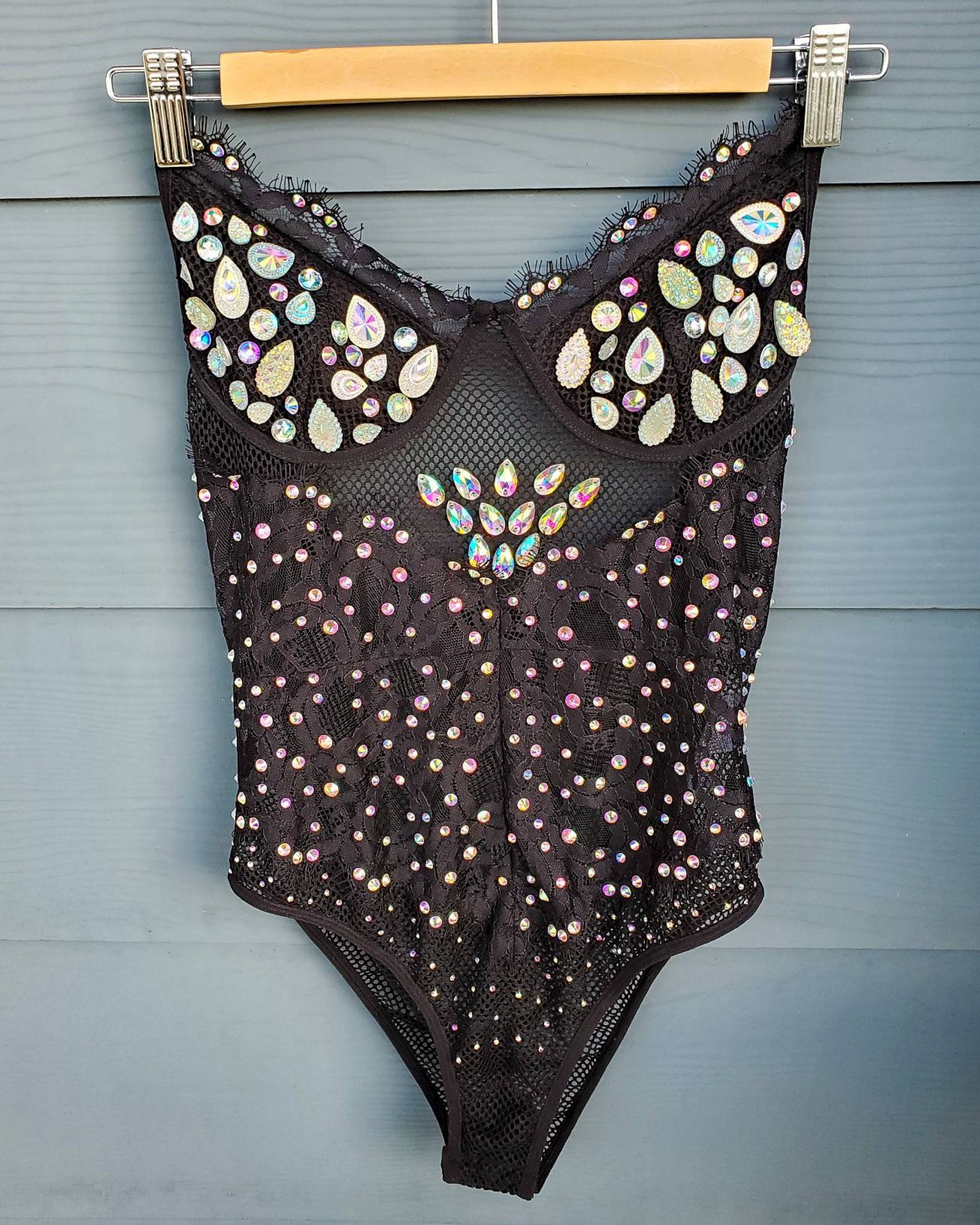 Rhinestone Bodysuit / Rave Bodysuit / Festival Bodysuit / Etsy