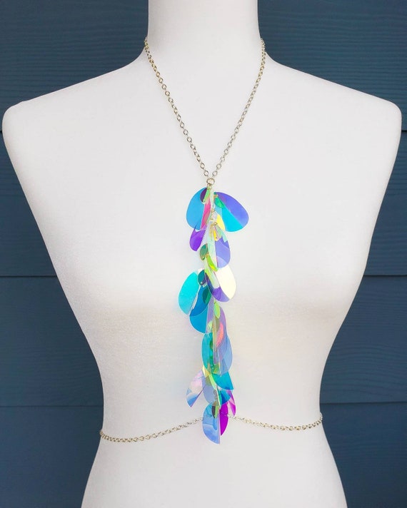 Sequin Body Chain Rave Outfit Edc Outfit Swimsuit Etsy