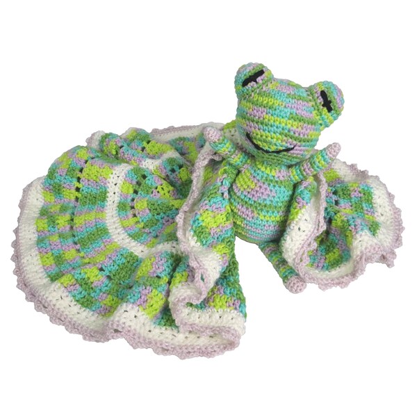 Crochet Frog and Blanket Set / Unique Baby Shower Gifts / Nursery Decor / Baby Gifts for Girls / Newborn Photography Prop