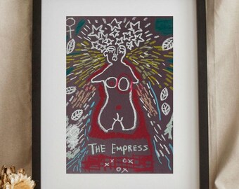 The Empress Tarot Card Art Print, Abstract Home Decor