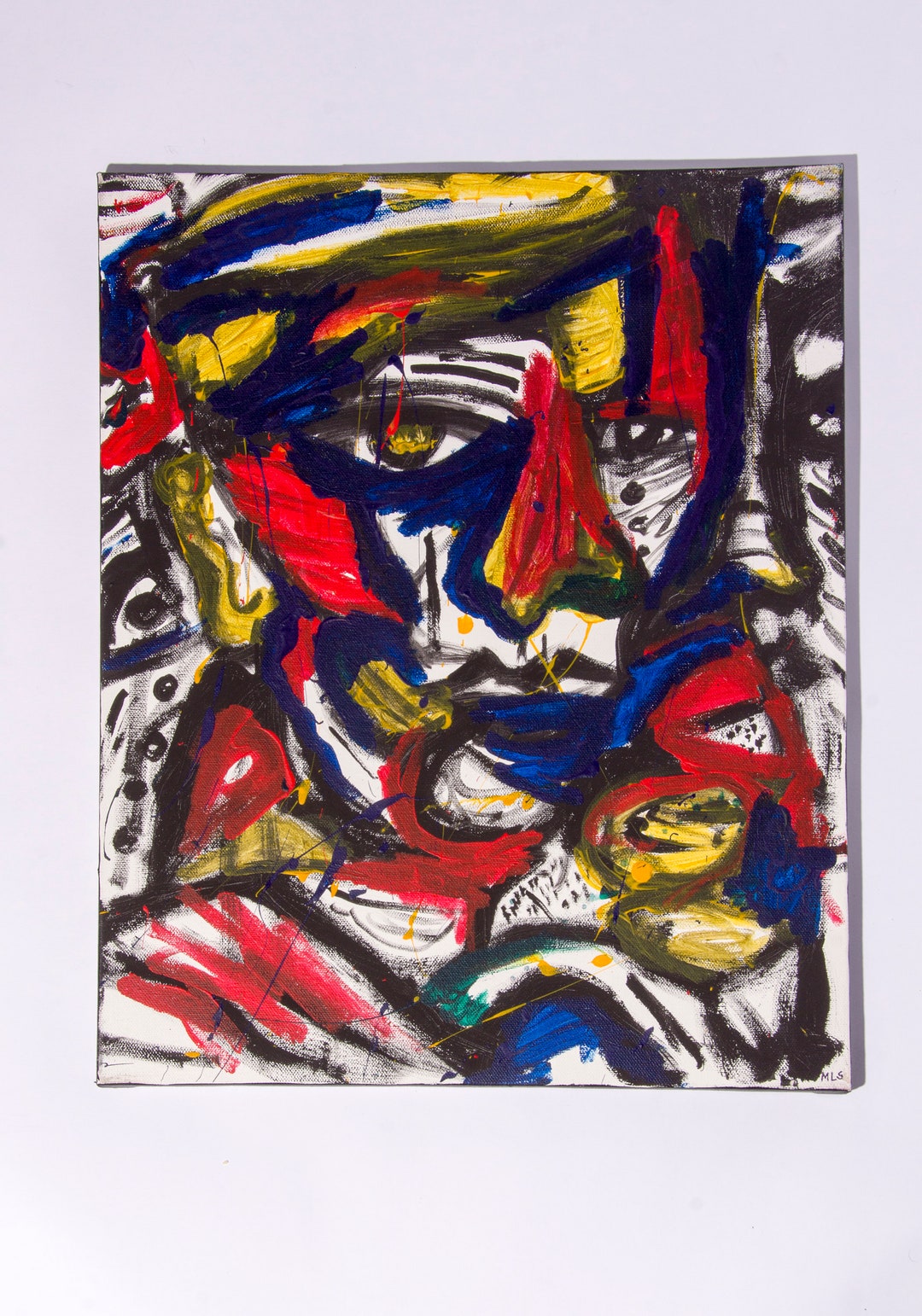 Expressionism Shadow Shadow Self Acrylic Painting: Expressionism Line Art, 16x20 Canvas - Etsy
