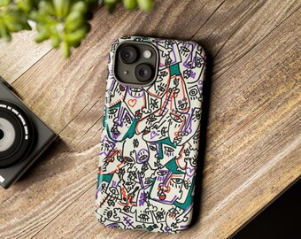 Abstract Faces Phone Case | Artistic iPhone & Android Cover