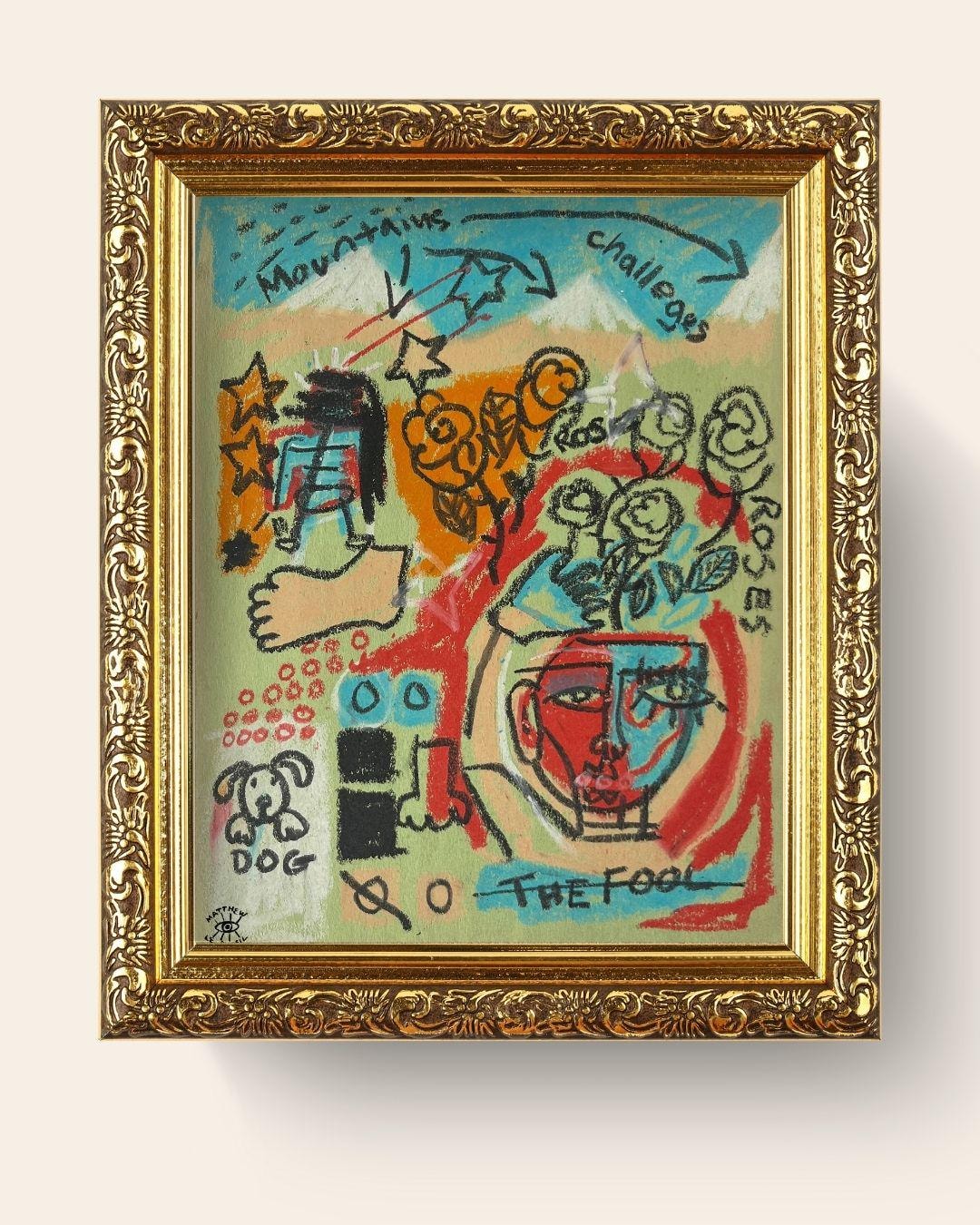 Abstract Fooled The Fool Tarot Card Art Print, Abstract Oil Pastel Drawing - Etsy