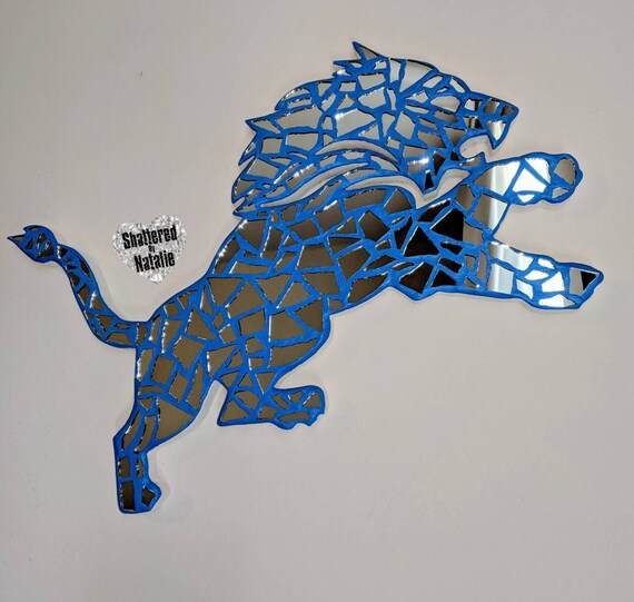 Mirror Mosaic Detroit Lions Inspired Wall Decor Etsy
