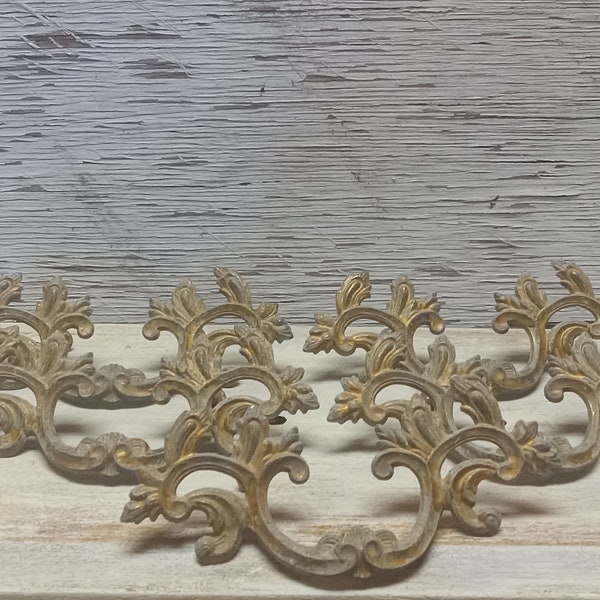 5 French Provincial, French Country Farmhouse Drawer Pulls, FixerUpper Dresser Pulls, Victorian, ShabbyChic  Drawer Pulls,  PO-PO-5