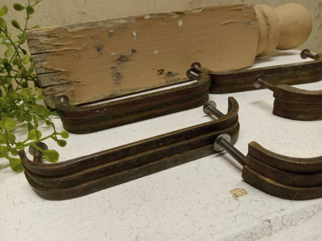 5 Antique Dresser Pulls Vintage Mid Century Retro Drawer Etsy