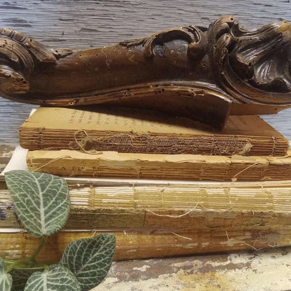 Wood Pediment, Architectural Salvage Piece, Vintage Chair Fragment, Shabby Chic Salvaged Wood Decor, Rustic Accent mantel  Decor,,  AS-1