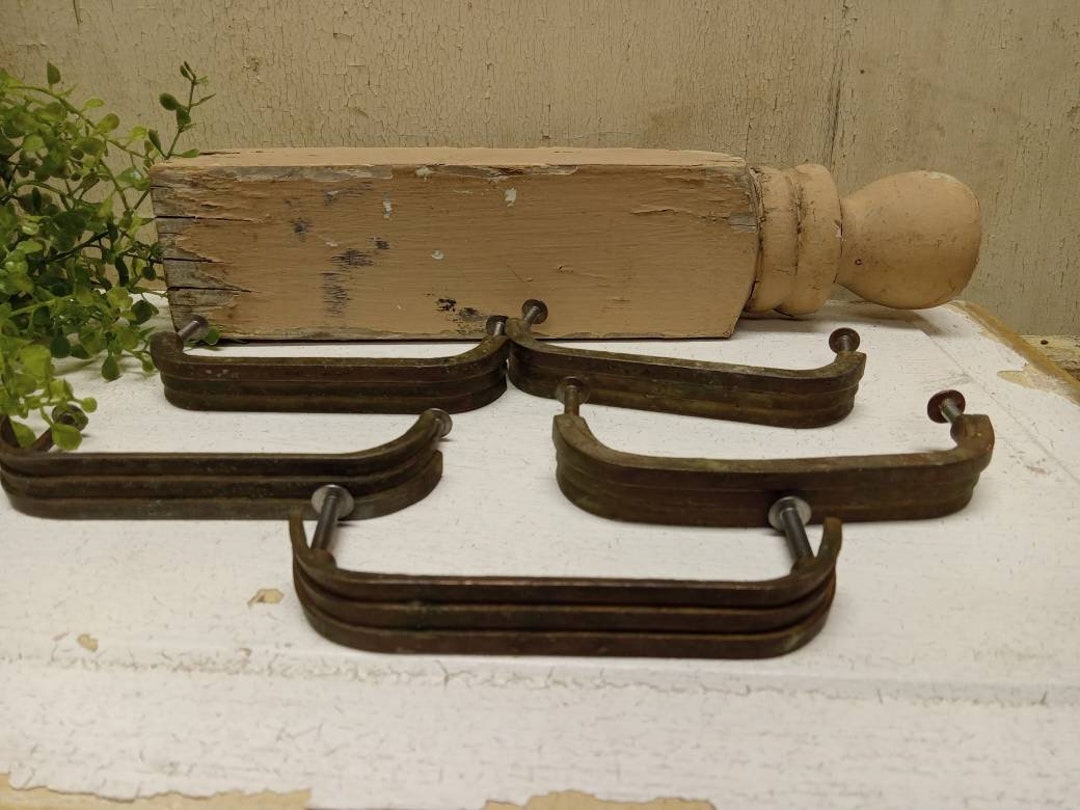 5 Antique Dresser Pulls, Vintage Mid Century Retro Drawer Pulls