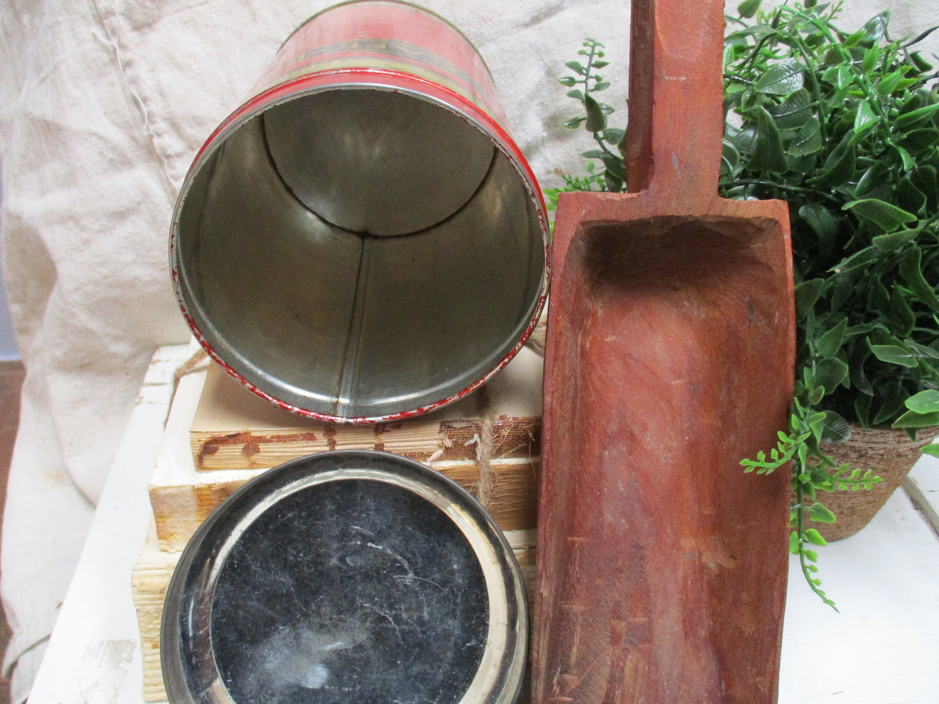 Vintage Rote französische Cafe Küchenkanister Küchen | Etsy