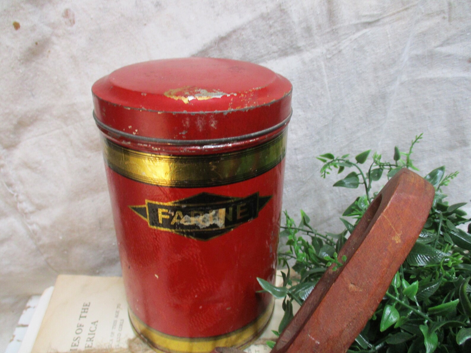 Vintage Rote Französische Mehl Küchenkanister Küchen | Etsy