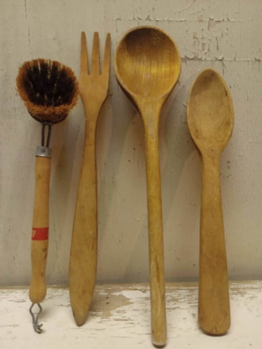 4 Vintage Farmhouse Kitchen Utensils Primitive Kitchen Etsy