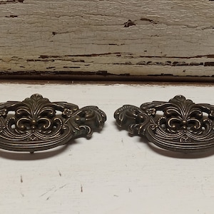 2 Large Vintage Dresser Pulls, French Provincial, French Country Farmhouse Dresser Pulls, Victorian, ShabbyChic  Drawer Pulls, CUT-2