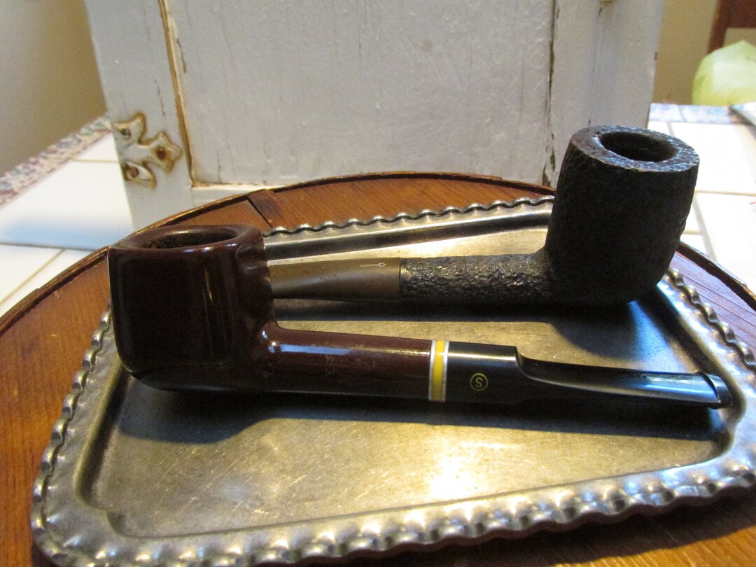Father's Day Special Yellobole Burley Panel Briar Vintage Pipe and