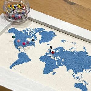 Push Pin World Map, Mini Small World Map Pin Board Unique Gift for Husband Gift for Boyfriend Travel Tracking, Fathers Day Office Desk Gift