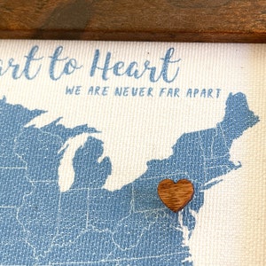 Mini carte personnalisée avec punaises, épingles coeur, petit cadre américain, amis petits-enfants de la famille, cadeau unique en coton, joli cadeau personnalisé pour la Saint-Valentin