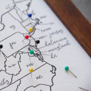 Kit bricolage carte avec punaises, création de votre propre carte avec punaises, conception de carte personnalisée, cadeau d'anniversaire en toile de coton, bûche de vacances, cadeau simple carte avec punaises