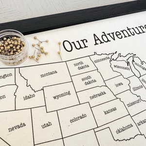 Push Pin Map, Customize Travel Map Tracker, USA, United States, Second Anniversary Cotton Gift, Graduation Gift, Personalized Gift for Him