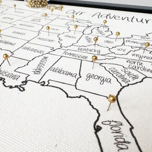Push Pin Map, Our Adventures Travel Map, USA, Anniversary Gift for Him, Gift for Parents, Couples who Travel Gift, Outdoor Explorer Gift