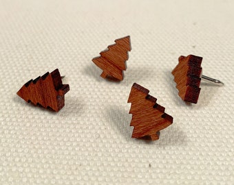 Wooden Pine Tree Pins, Tracking Map Pins, Wood Tree Thumb Tack, Memo Board Pins, Office Accessories, Push Pin Map Tacks, Made in US