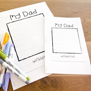 Printable Father's Day Booklet, Black and White, Draw and Journal All About Dad, DIY Birthday Gift for Dad, Meaningful Gift, Print at Home