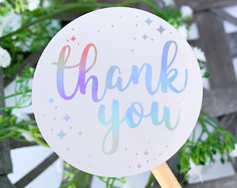 Foiled 2" Thank You Circle Sticker, Business Packaging Stickers, Etsy Shop Sticker, Happy Mail Small Business Order Sticker, Cute Small Shop