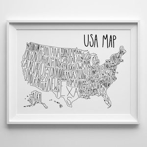 USA Karte Druckbare, Homeschool Dekor, großes Poster, Kunst, Druck, Verkäufe Tracker Karte, Download USA, Wandkunst, Ladenbesitzer Werkzeuge