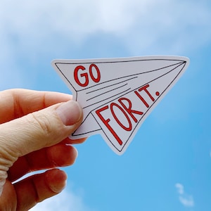 Adesivo de avião de papel, adesivos motivacionais, adesivos para garrafas de água para laptop, conjunto de adesivos, adesivos divertidos, adesivo branco, adesivos positivos