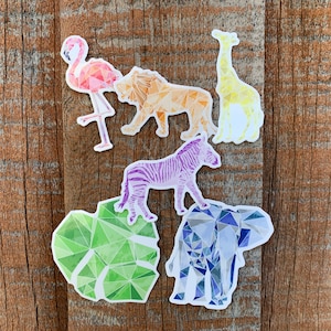 Geometric Animal Sticker Set: Waterproof Vinyl Decals