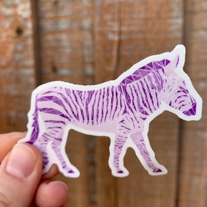 Purple Zebra Sticker: Geometric Vinyl Decal