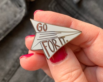 Paper Airplane Enamel Pin, Teacher Enamel Pin, Backpack Pins, Birthday Gift, Positive Pins, Fun Teacher Appreciation Gift, Stocking Stuffer