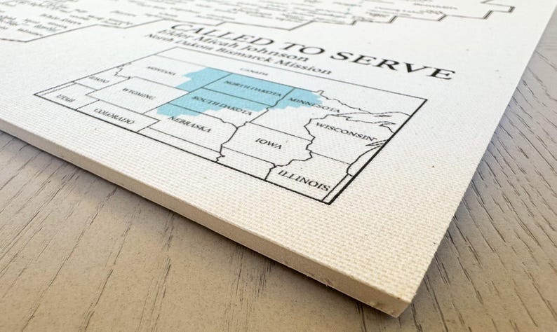 Missionary Map: Push Pin USA LDS Mission Tracker, Custom Keepsake Gift afbeelding 6