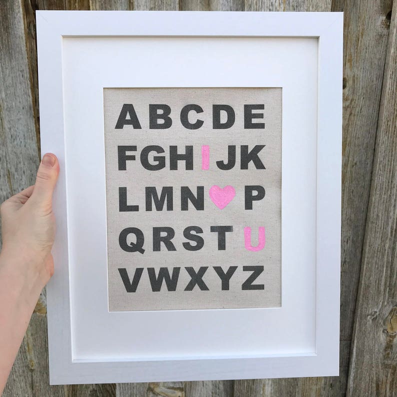 ABC I Love You Canvas ABC Wall Art Alphabet Kids Room Etsy