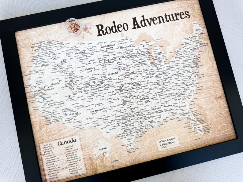 College Rodeo Map USA Rodeo Push Pin Map: Personalized Western Decor, Cowgirl Gift - Etsy