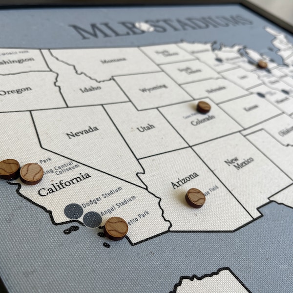 Baseball Map for Pins - Etsy