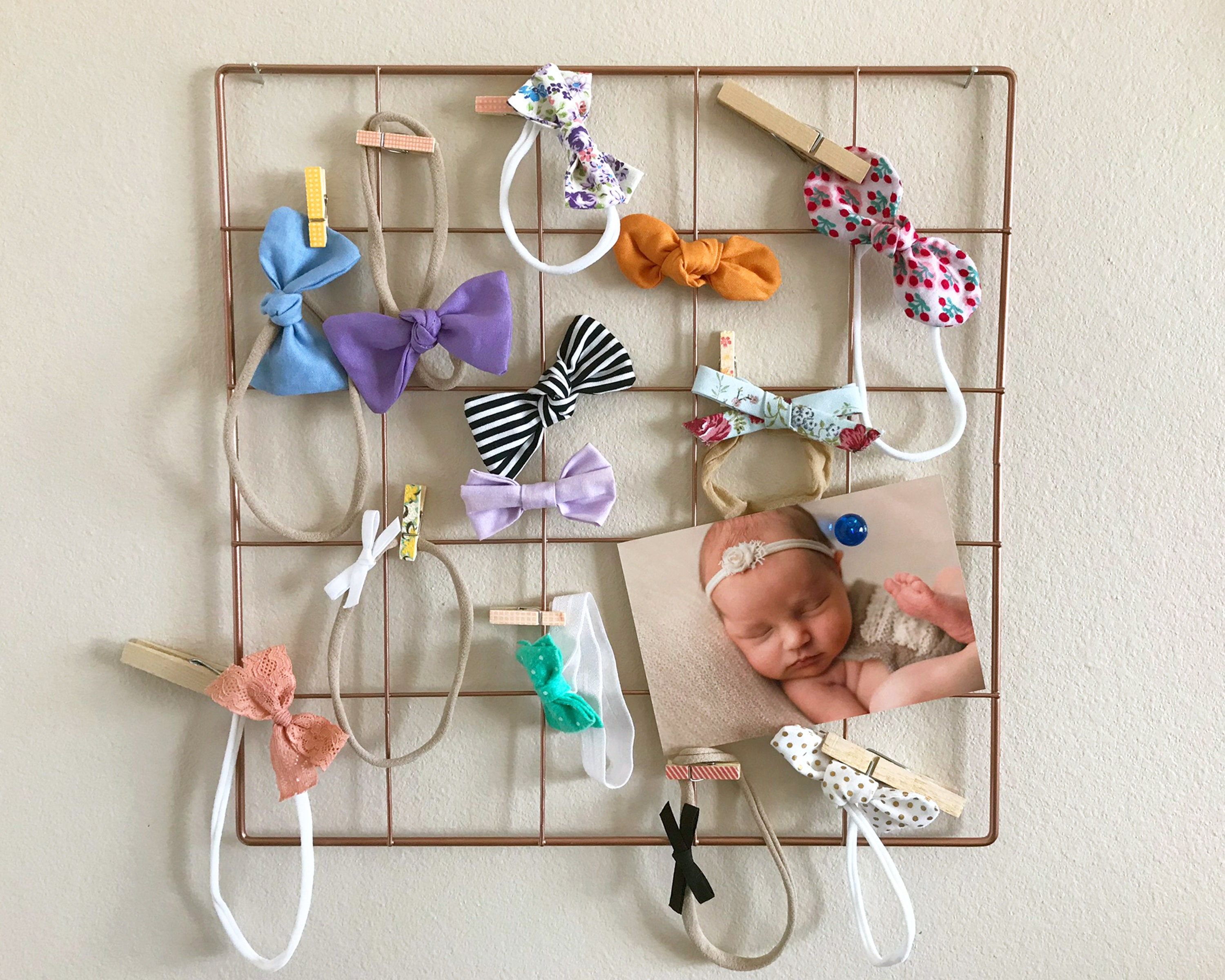  Baby Girl Hair Clips Bows Accessories and Products Organizer  and Holder Storage Closet Cloud Wall Hanging Decor Nordic Scandi for  Nursery or Baby Room : Baby