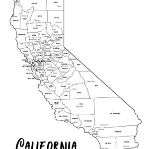 Carte du comté de Californie avec punaises, personnalisez votre titre, décoration murale personnalisée, décor d'état Adventure Tracker, encadré, prêt à accrocher