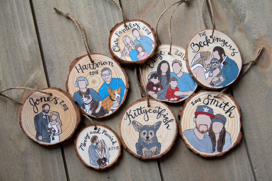 Adorno familiar de rebanada de madera pintada a mano Navidad - Etsy España Adorno familiar de rebanada de madera pintada a mano Navidad - Etsy España