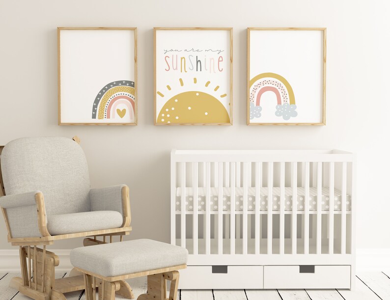 Ready to Ship ABC Rainbow Nursery Prints, Set of 6 Nursery Decor, Nursery Wall Decor, Cute Nursery Art, Kids Room Art, Over the crib image 5