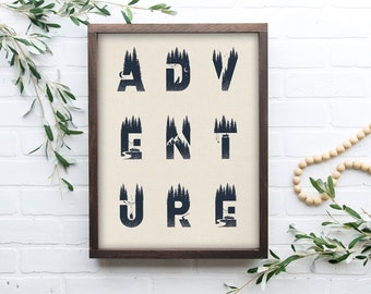 ADVENTURE Nursery Print, Adventure Nursery Theme, Baby Boy Nursery Decor, Boys Room, Outdoor Mountain Theme