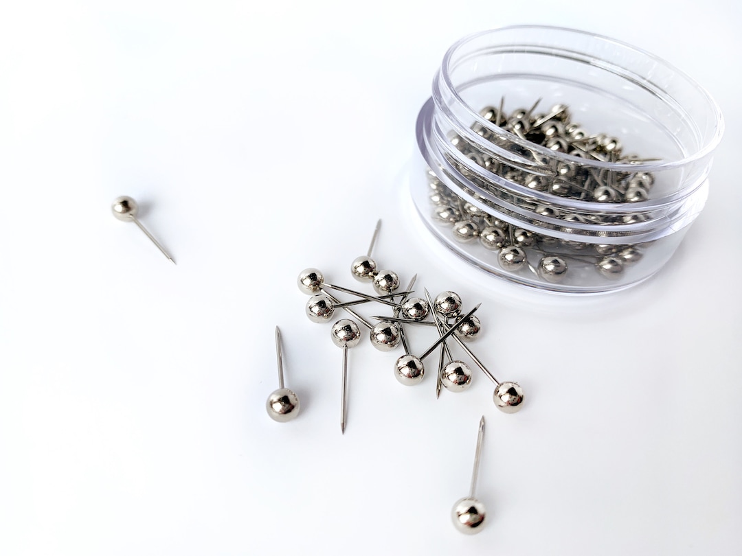 Map Pin Silver Metallic Silver Map Push Pins, Memo Board Pins, Office Decor (set of 50 ...