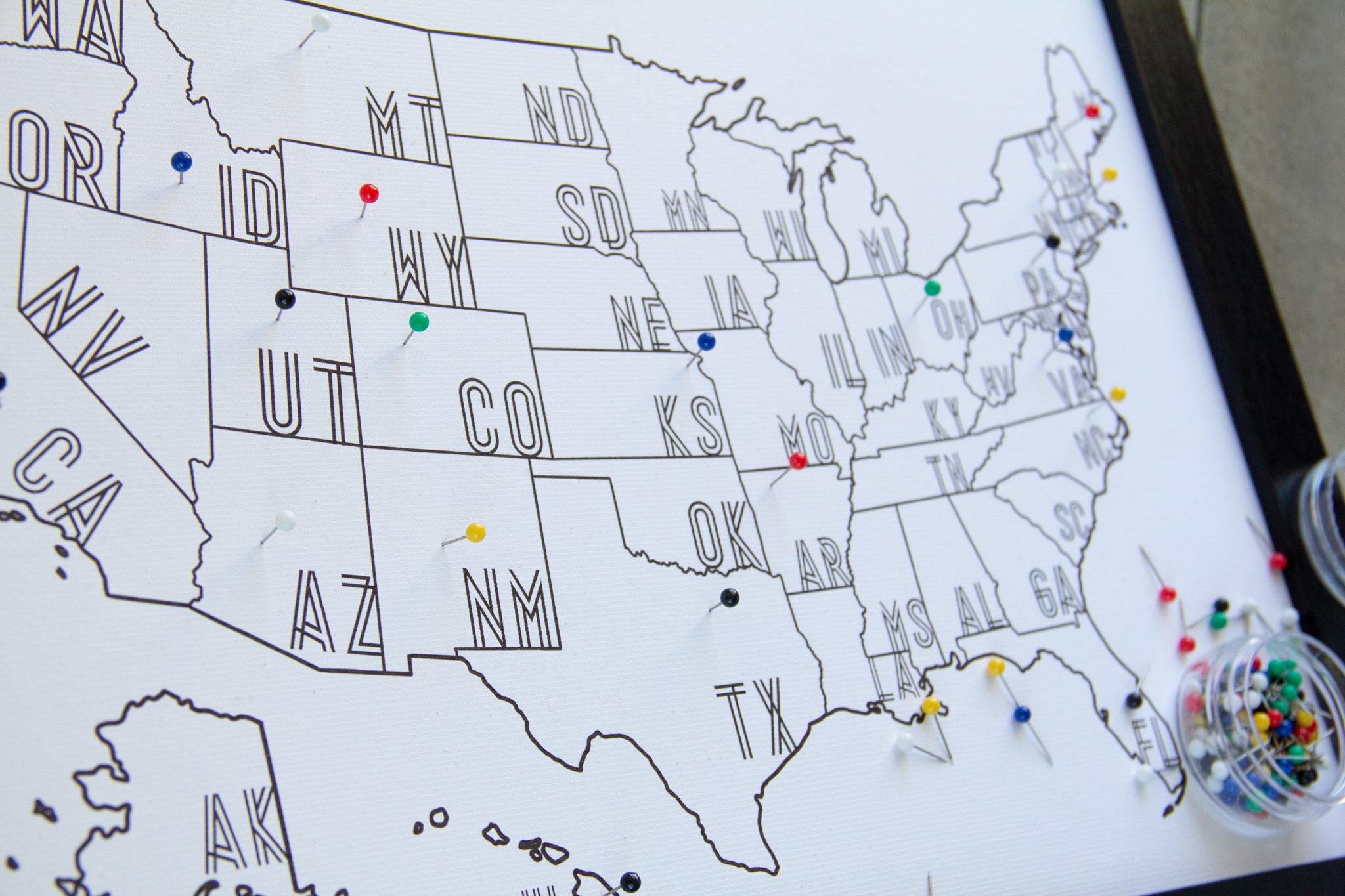 Us Map With Push Pins Map