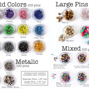 Pu&ograve; includere: Assortimento di puntine colorate in contenitori trasparenti. I colori uniti includono rosso, viola, rosa, blu, verde, verde chiaro, giallo, azzurro, bianco, grigio, nero e arancione. Sono disponibili anche colori metallici e misti.