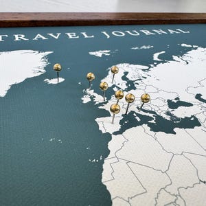 World Push Pin Personalized Map, Custom Push Pin Map for Travels, Retirement Gift for Parents, Travel Bucket list, Gift for Him image 4