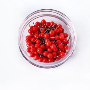 Red Map Push Pins, Memo Board Pins, Office Decor (Set of 50, 100, 200)