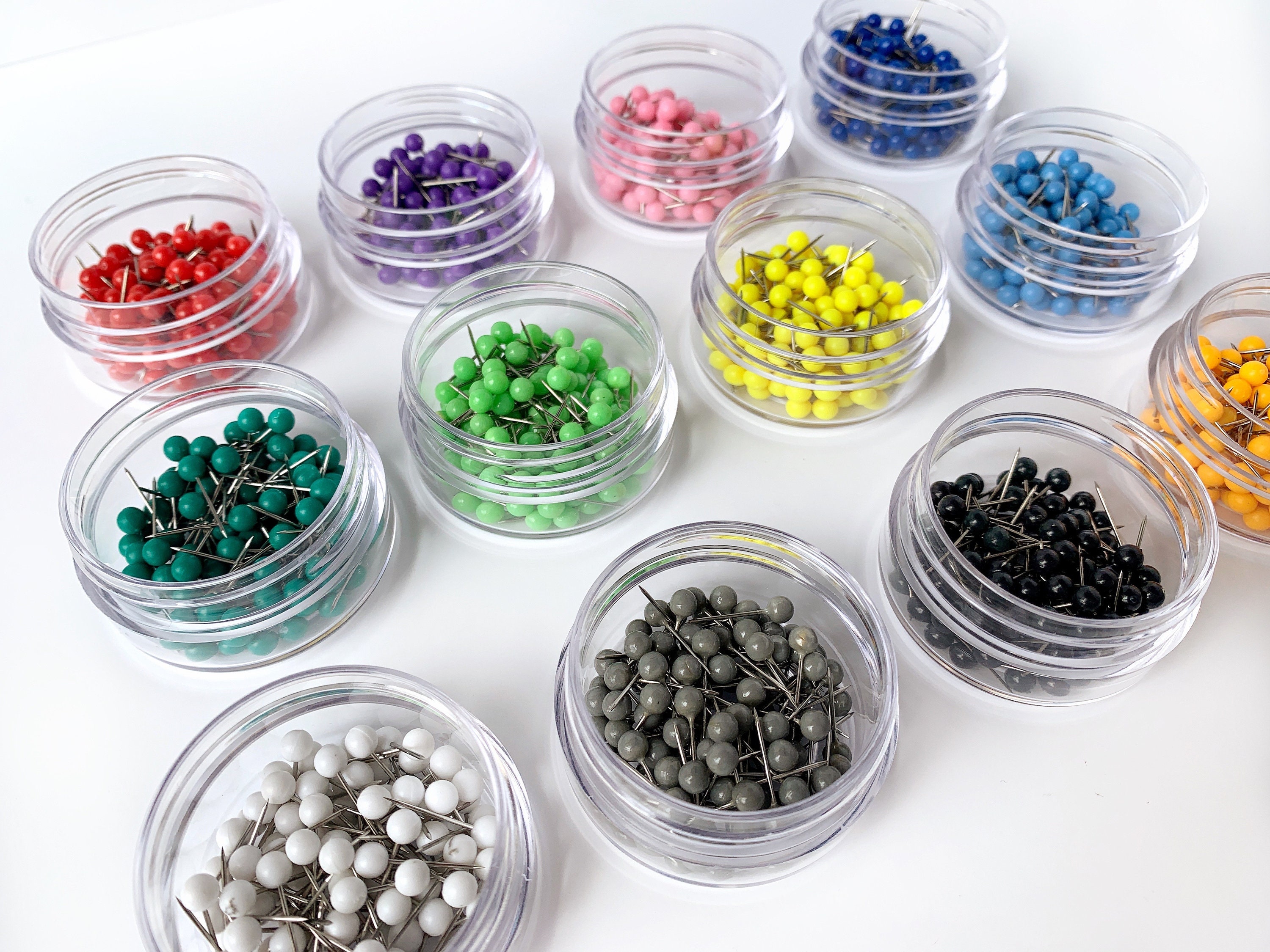 Map Push Pins: Multi Color Mix, Memo Board Tacks, 1/8